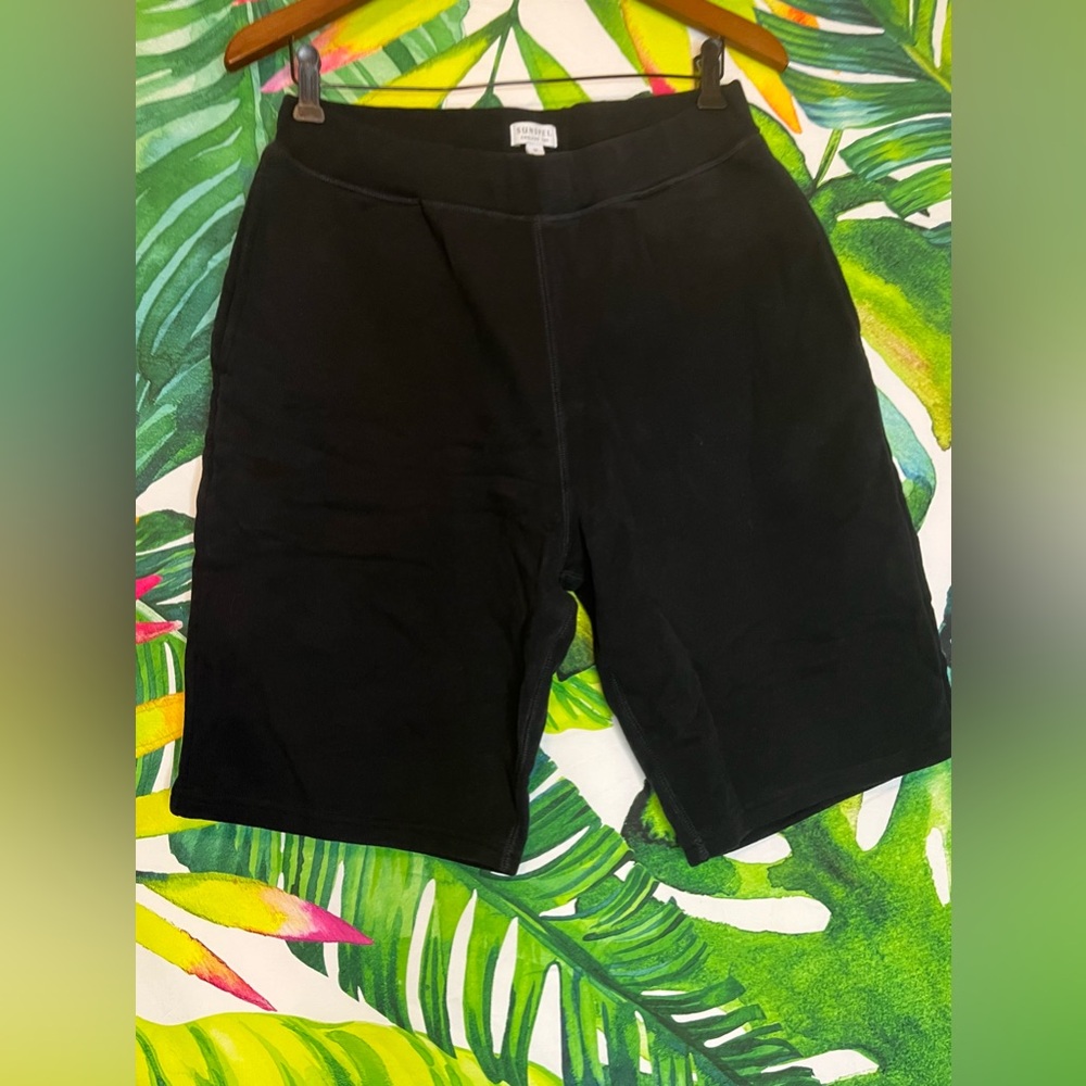 Sunspel Womens S/M Black Cotton Resortwear Summer Fall Lounge Travel Comfy Short
